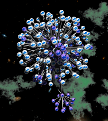 Visualization of a viral marketing simulation on part of the Twitter network